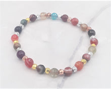 Load image into Gallery viewer, Multi-Color Quenched Crackled Agate Stretch Bracelet
