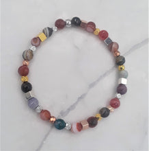 Load image into Gallery viewer, Multi-Color Quenched Crackled Agate Bead Stretch Bracelet
