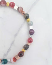 Load image into Gallery viewer, Multi-Color Quenched Crackled Agate Bead Stretch Bracelet
