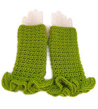 Load image into Gallery viewer, Ruffled Fingerless Gloves - Kiwi

