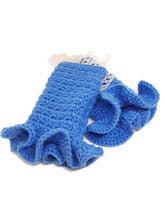 Load image into Gallery viewer, Ruffled Fingerless Gloves - Light Periwinkle
