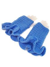 Load image into Gallery viewer, Ruffled Fingerless Gloves - Light Periwinkle
