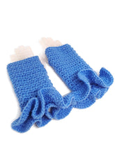 Load image into Gallery viewer, Ruffled Fingerless Gloves - Light Periwinkle
