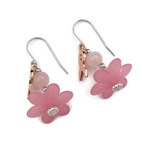 Load image into Gallery viewer, Tutu Breast Cancer Awareness Earrings with Rose Quartz
