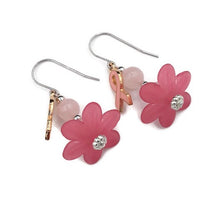 Load image into Gallery viewer, Tutu Breast Cancer Awareness Earrings with Rose Quartz
