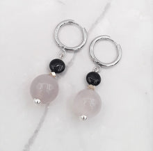 Load image into Gallery viewer, Smoky Color Quartzite Huggie Earrings
