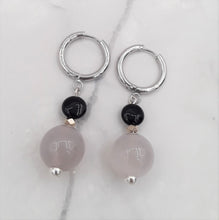 Load image into Gallery viewer, Smoky Color Quartzite Huggie Earrings
