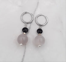 Load image into Gallery viewer, Smoky Color Quartzite Huggie Earrings

