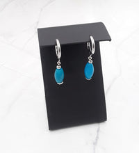 Load image into Gallery viewer, Turquoise Color Quartzite Huggie Earrings
