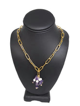 Load image into Gallery viewer, Violet Amethyst Paperclip Chain Necklace
